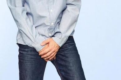 The lubrication of a man when excited